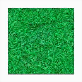 Green Wavy Pattern Canvas Print