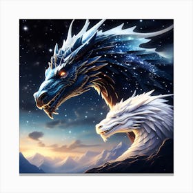 Two majestic dragons 1 Canvas Print