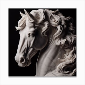 White Marble Horse Canvas Print