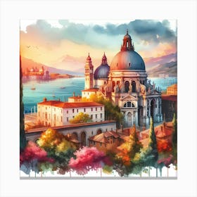 Watercolor Of Venice 10 Canvas Print