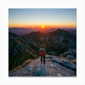 Sunrise In The Mountains Canvas Print