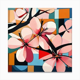 Cubism Art, Abstract sakura 6 Canvas Print