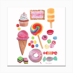 Mixed Sweets Square Canvas Print