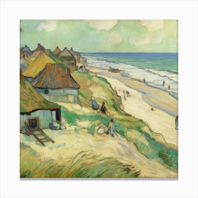 'Houses On The Beach' Canvas Print