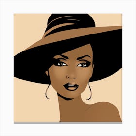Black Woman In A Hat 18 Canvas Print