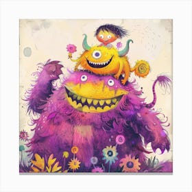 Monsters And Flowers Canvas Print