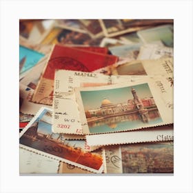 Postage Stamps 14 Canvas Print