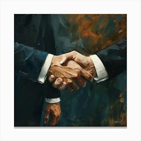 Two Men Shaking Hands 2 Canvas Print