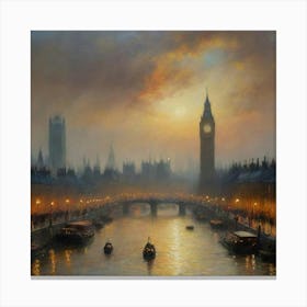 London At Dusk Canvas Print