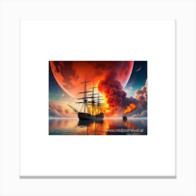Ship At Sea AI generated Canvas Print