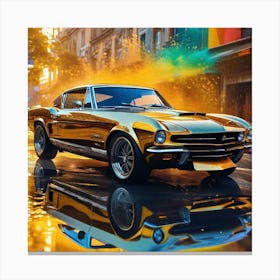 Golden Mustang Canvas Print