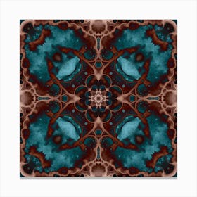 Mandala Abstraction Blue Canvas Print