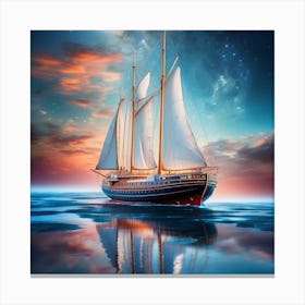 Sailboat On The Ocean Canvas Print