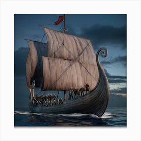 A Striking Image Of A Viking Longship Sailing Brav 2u1rull5th Lpwr09o6 Mq Kj25gs Qqaolcws7hbv Xq Canvas Print