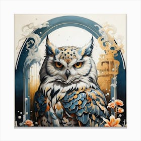 Owl In A Window Canvas Print