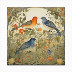 Bluebirds In The Garden Canvas Print