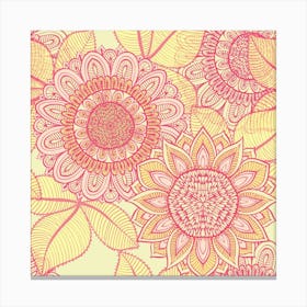 Hand Drawn Floral Mandala 02 Canvas Print