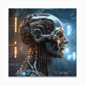 Cyborg Head 17 Canvas Print