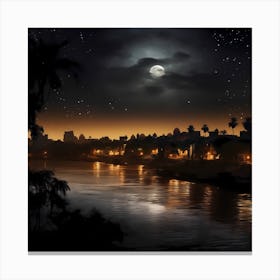 Night Time On The Ancient Nile Canvas Print