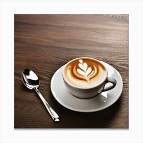 Coffee Cup With Spoon Canvas Print
