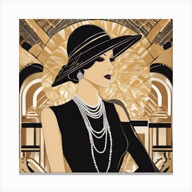 Art Deco Fashion Magazine Back Canvas Print