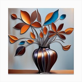 Abstract Flowers In A Vase Canvas Print