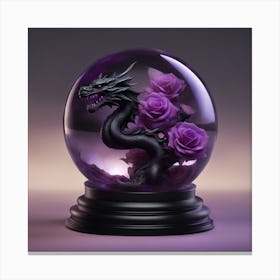 Dragon In A Snow Globe Canvas Print