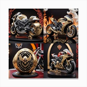 Gold Motorcycles Canvas Print