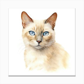 Burmese Platinum Cat Portrait Canvas Print
