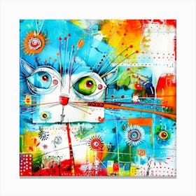 Sun Jellycat - Abstract Kitty Canvas Print