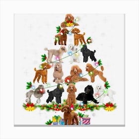 Poodle Christmas Tree Lights Funny Lover Dog Pajama Canvas Print