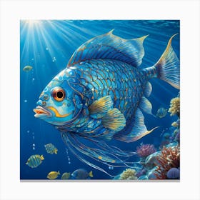 Blue Fish Canvas Print