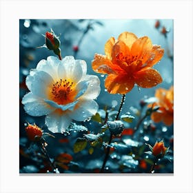 Roses In The Rain 1 Canvas Print