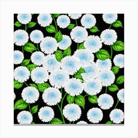 White Chrysanthemums 12 Canvas Print