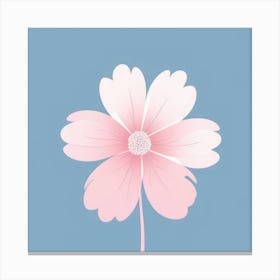 A White And Pink Flower In Minimalist Style Square Composition 568 Canvas Print