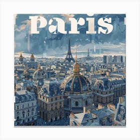 PAris PostCard Artwork 1 Canvas Print