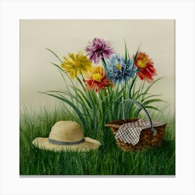 Hat And Flowers 2 Canvas Print