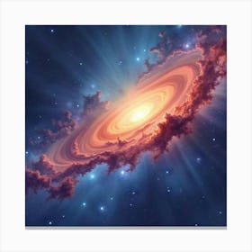 Galactic Nebula In Watercolor With Bright Cosmic Hues 1 Canvas Print