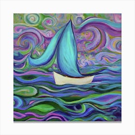Sailboat In The Ocean 1 Canvas Print