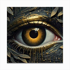 I Put An Eye On You Serie Eye And Foliage Canvas Print