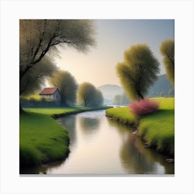 River In Spring 1 Canvas Print