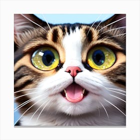 Cat With Yellow Eyes Canvas Print