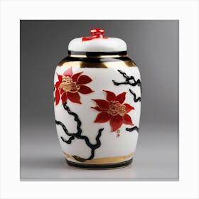 Asian Flower Urn Canvas Print