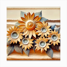 Sculpted Floral Shapes Canvas Print