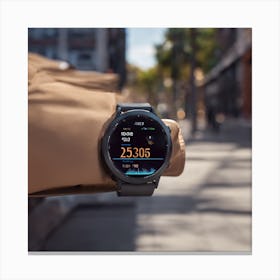 Smart Watch On A Bench Canvas Print