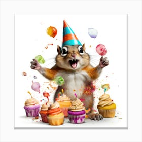 Birthday Party For A Squirrel Canvas Print