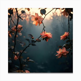 Flowers In The Fog Canvas Print