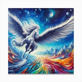 White Pegasus Canvas Print