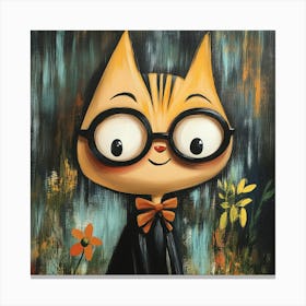 Cat In Glasses Canvas Print