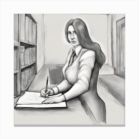 Drawing Office Worker Canvas Print